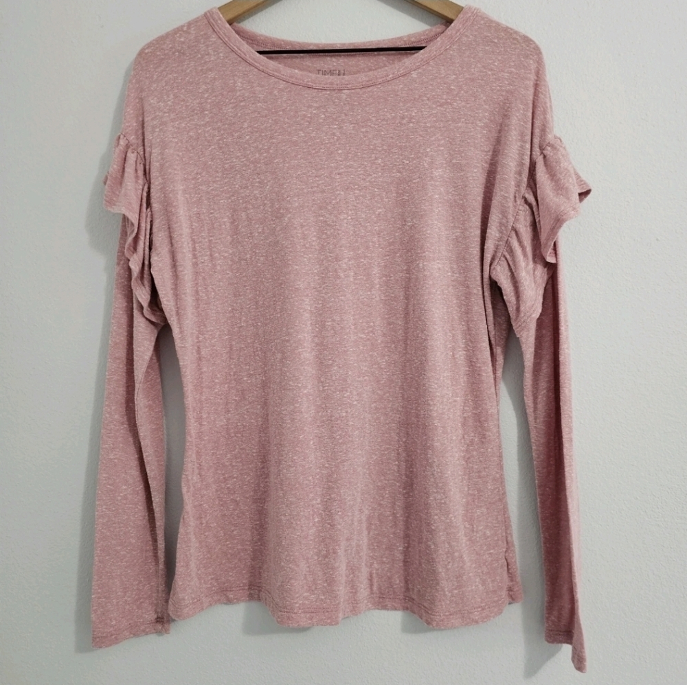 Time And Tru • Long Sleeve Ruffle‎ Tee